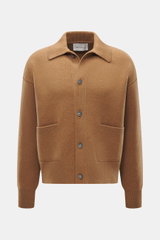 Ami Paris Merino Cardigan hellbraun