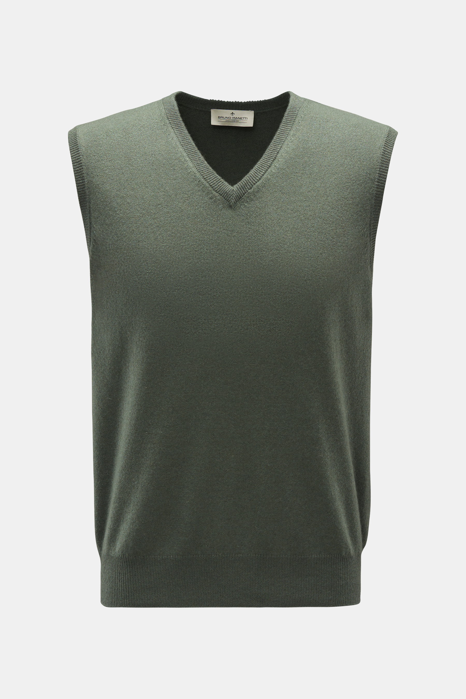 Bruno Manetti Cashmere V-Neck Pullunder oliv