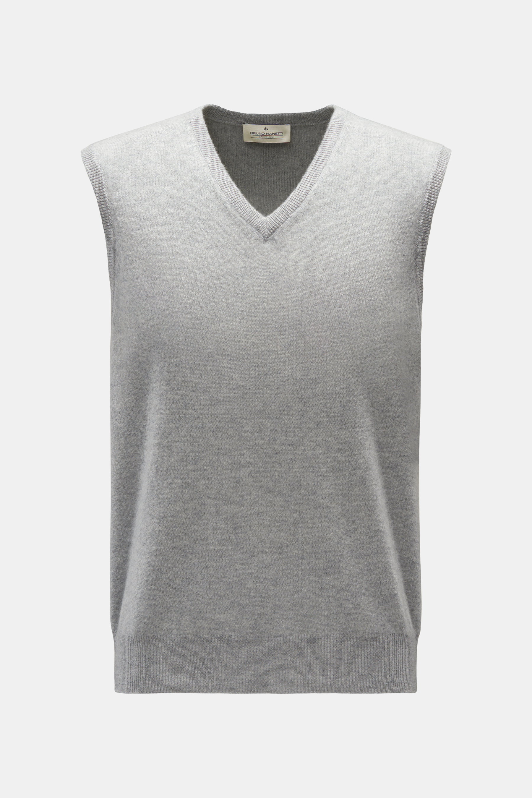 Bruno Manetti Cashmere V-Neck Pullunder grau