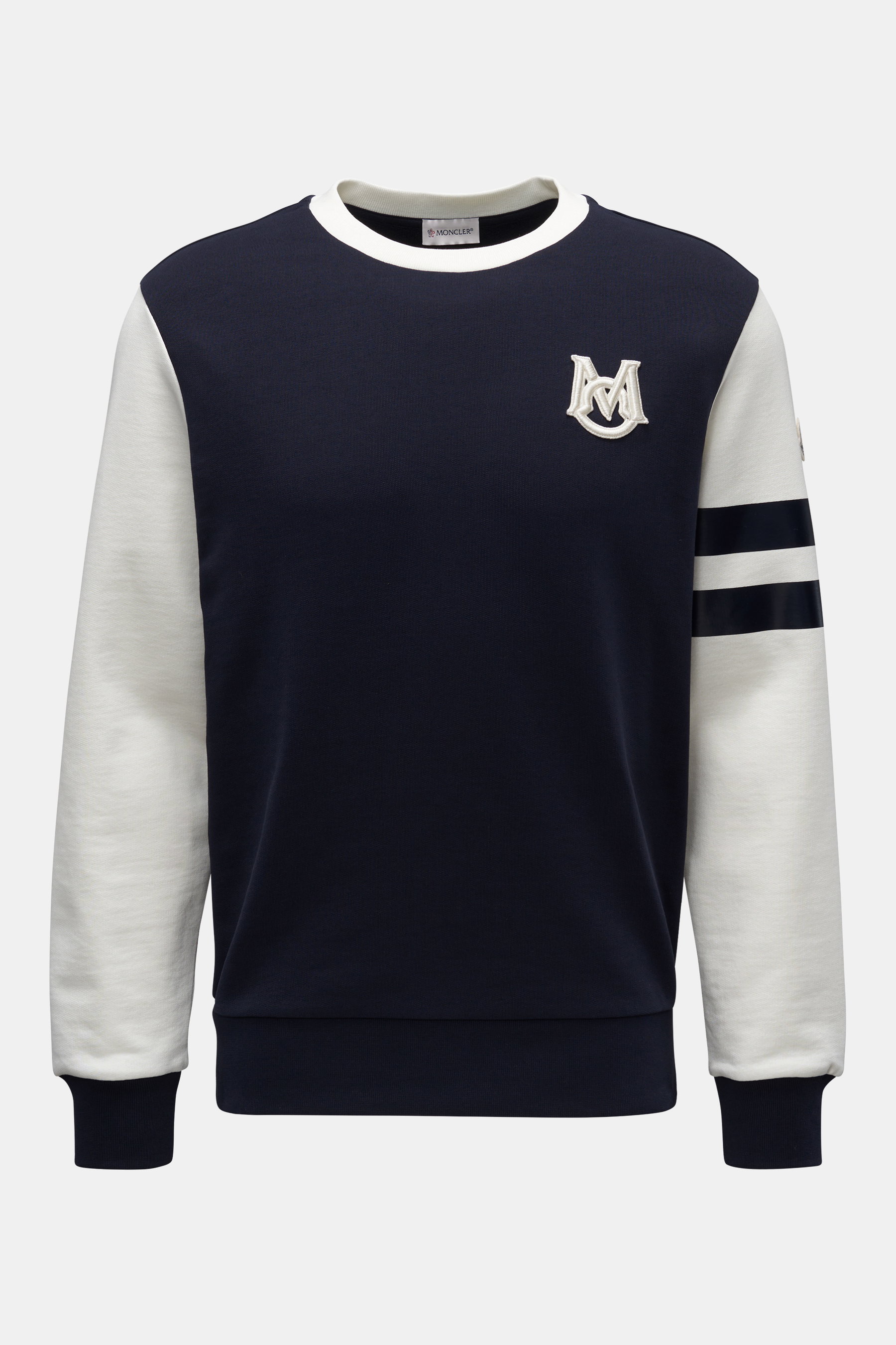 Moncler Rundhals-Sweatshirt navy/weiß