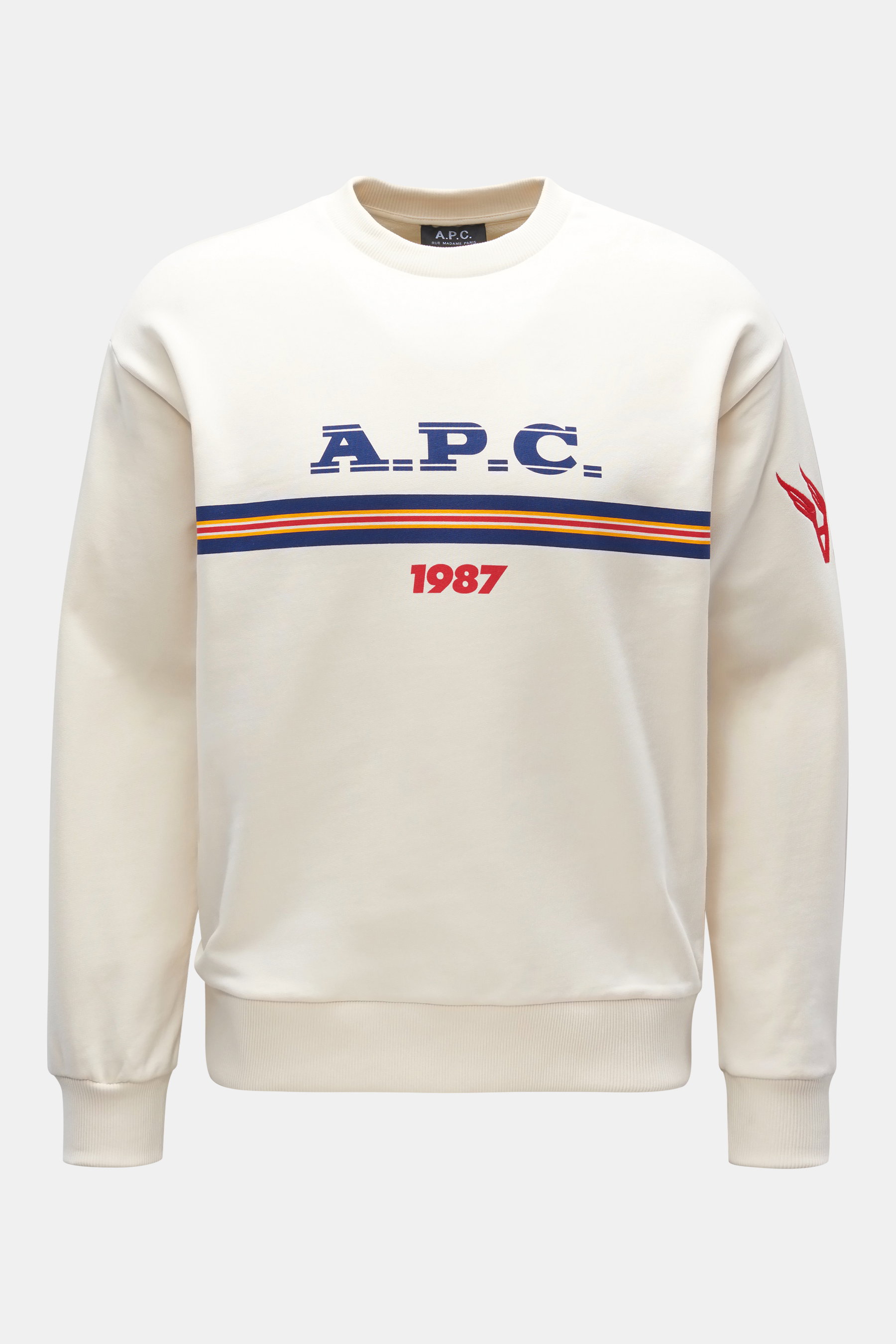 A.P.C. Rundhals-Sweatshirt 'Adam' creme