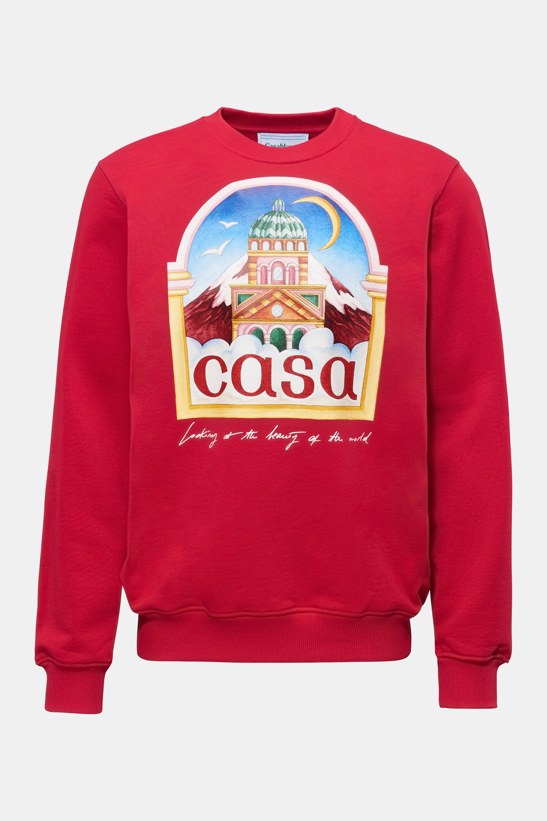 Casablanca Rundhals-Sweatshirt 'Vue de l'Arche' rot