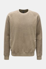 04651/ A trip in a bag Fleece-Rundhals-Sweatshirt 'PF Crew' taupe