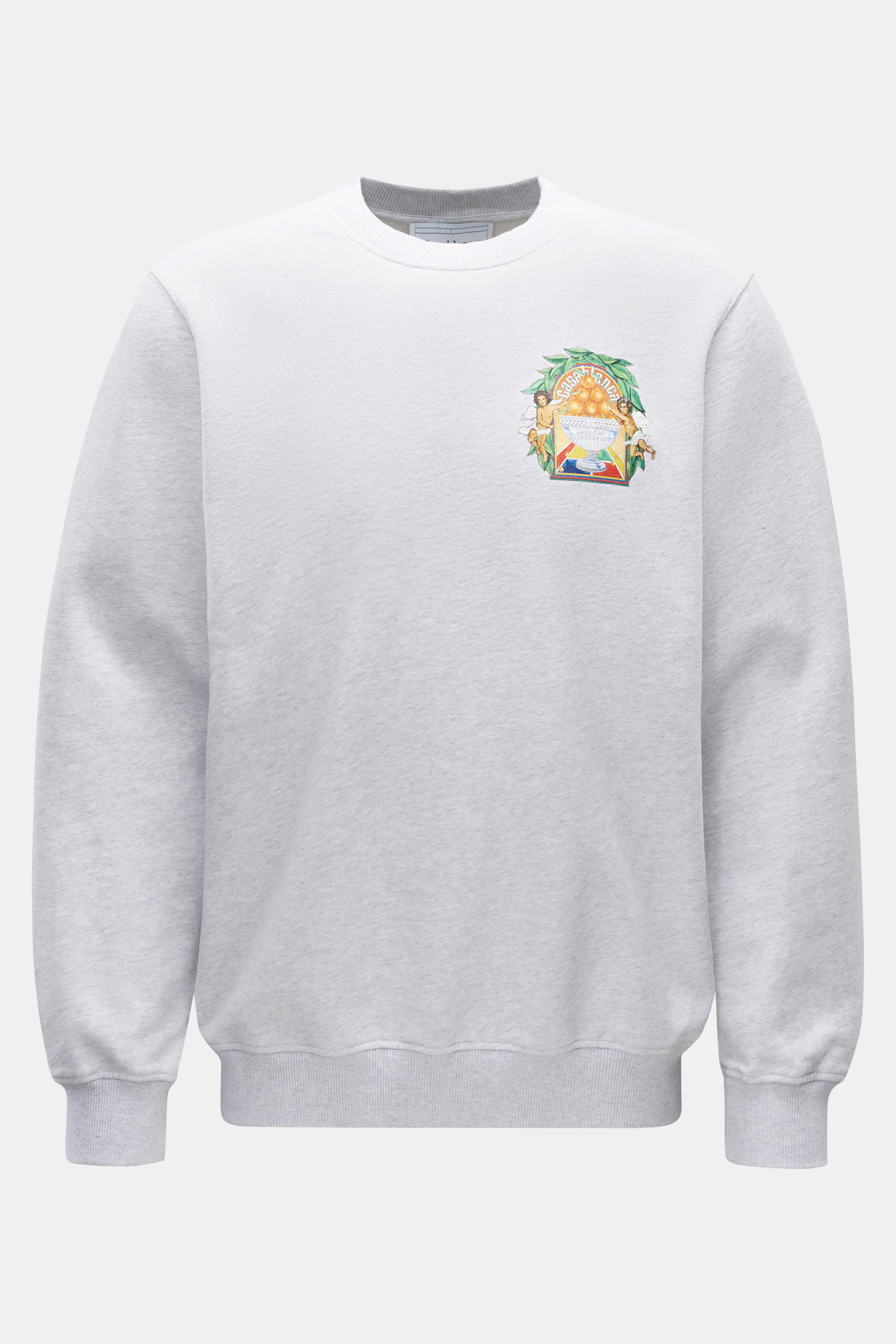 Casablanca Rundhals-Sweatshirt 'Triomphe d'Orange' hellgrau meliert