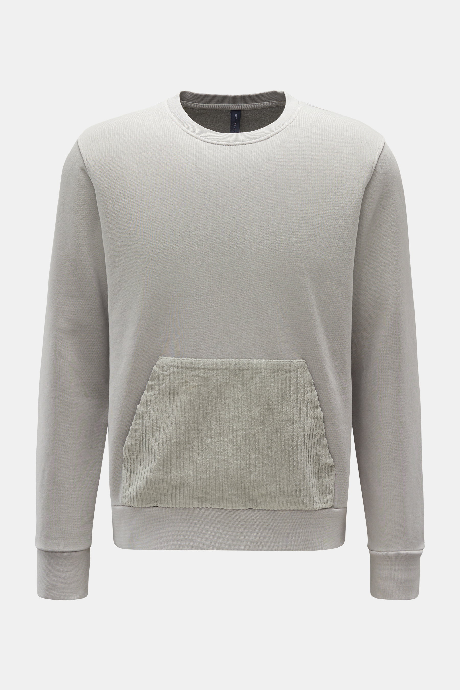 Rundhals-Sweatshirt 'Cord Crew' hellgrau