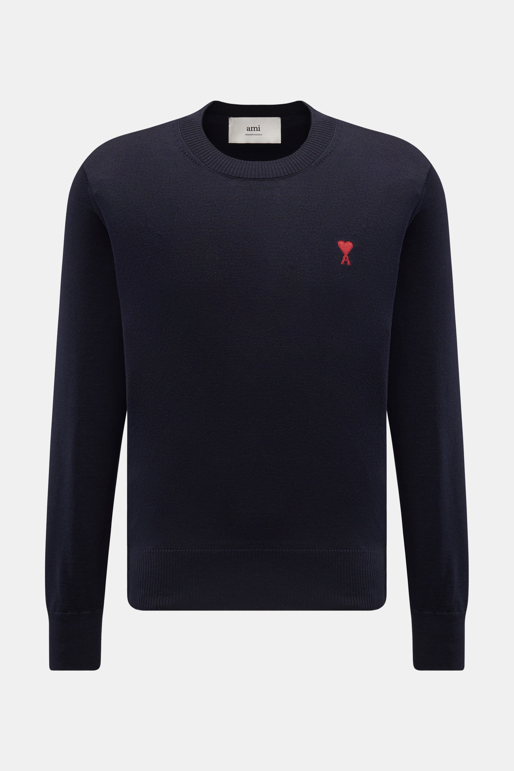 Ami Paris Merino Rundhalspullover navy