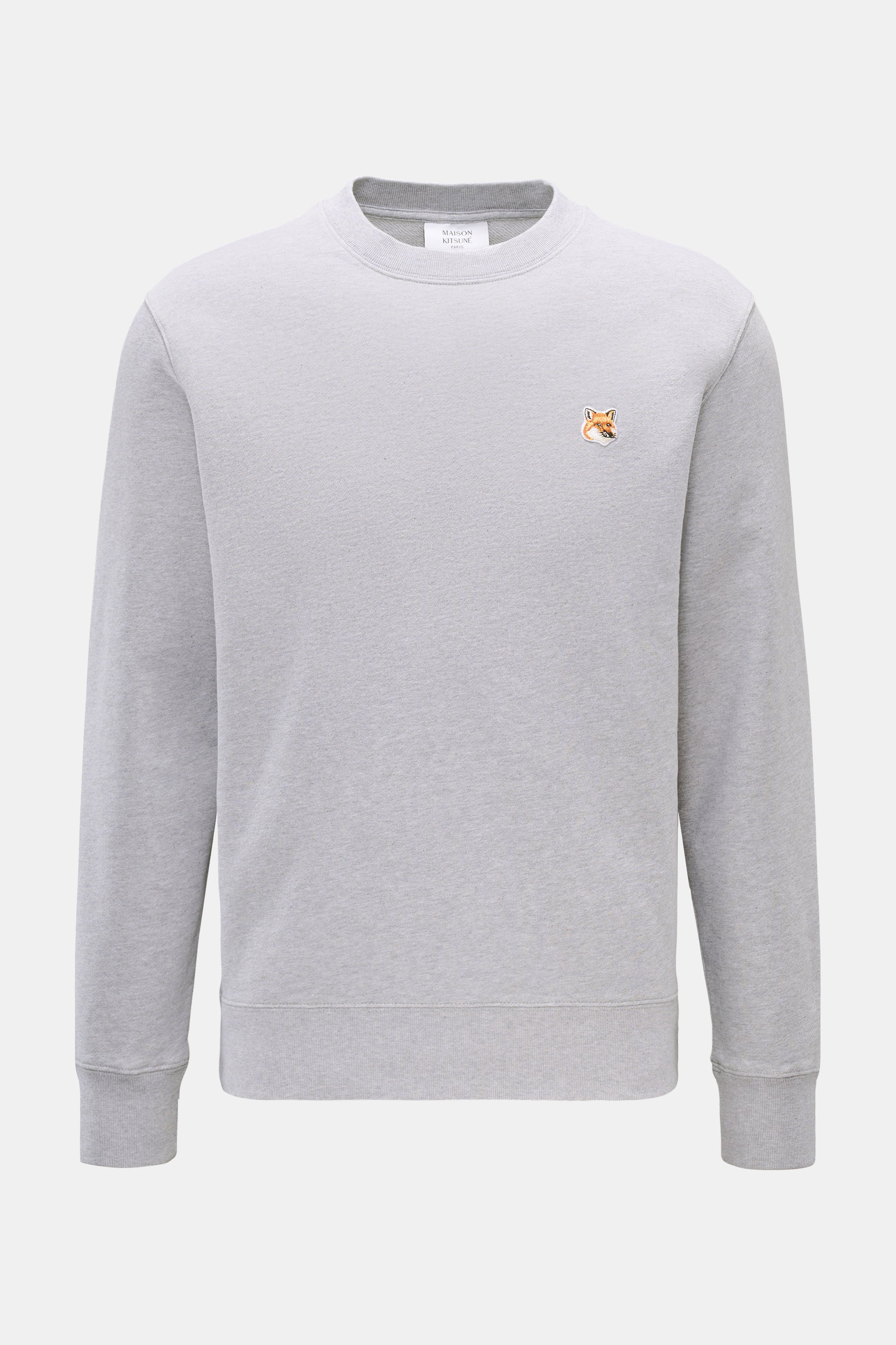 Maison Kitsuné Rundhals-Sweatshirt hellgrau meliert