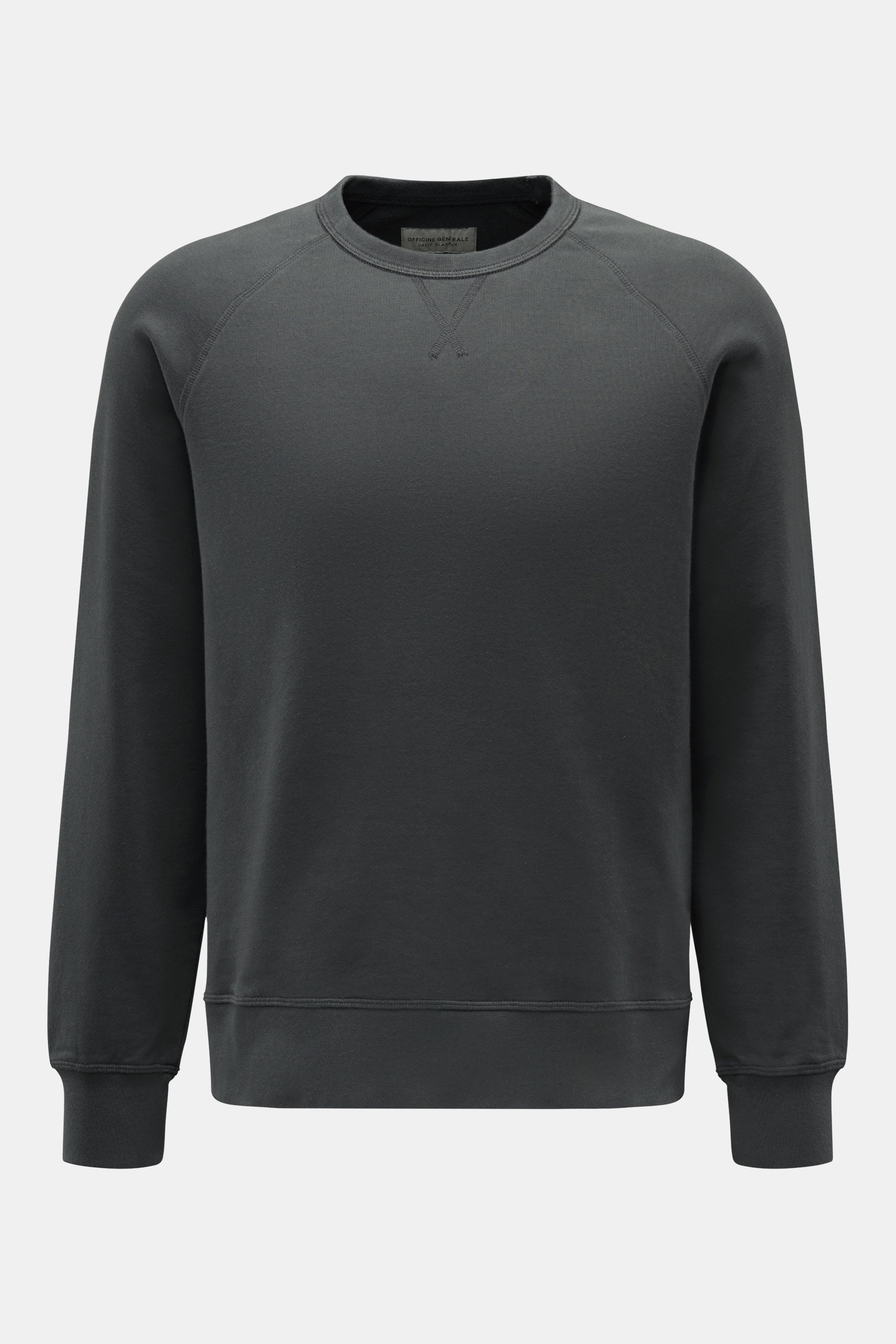 Officine Générale Rundhals-Sweatshirt 'Cneck Sweat' dunkelgrau meliert