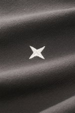 Close-up angled view of the Stone Island Crew neck sweatshirt 'Stellina' anthracite fabric showing subtle white Stellina stitching detail.

<p>Understated aesthetic meets precision: The sweatshirt 'Stellina' in stretchy cotton by STONE ISLAND creates a di