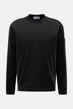Front view of Stone Island Long sleeve black crew neck sweatshirt in heavy cotton jersey with compass badge on the sleeve.

Description: 
<p>With this crew neck long sleeve in heavy cotton jersey with compass badge on the sleeve, STONE ISLAND brings us a 