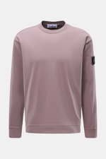 Stone Island Longsleeve mauve, Frontansicht, Rundhals-Longsleeve aus schwerem Baumwolljersey mit Kompass-Badge am Ärmel, Regular Fit, garment dyed, weicher Griff, komfortable Rippbündchen.