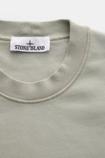 Close-up front view of Stone Island Rundhals-Sweatshirt 'Basic Sweat' salbei in sage green, showing the round neckline and brand label.

<p>Zeitloses Basic Piece: Das sportive Sweatshirt von STONE ISLAND wird zur idealen Grundlage legerer Freizeitlooks un