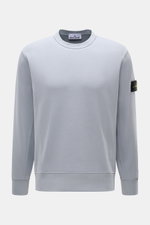 Front view of Stone Island R-Neck Longsleeve smoky blue in fine ribbed pure cotton knit with crew neckline, slim fit, soft touch, flexible cuffs, and compass badge on sleeve.

<p>Autumn essential: The long sleeve by STONE ISLAND combines characteristic ri