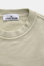 Close-up front view of Stone Island Sweatshirt 'Print' beige showing crew neckline and Stone Island label inside collar.

Description: <p>Casual comfort meets iconic design: With this sweatshirt, STONE ISLAND presents a cool piece for your casual wardrobe