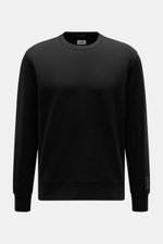 C.P. Company Sweatshirt schwarz, frontale Nahaufnahme, Baumwoll-Stretch-Fleece, Regular Fit, Rundhalsausschnitt, flexible Rippbündchen, weicher Griff.