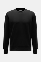 C.P. Company Sweatshirt schwarz, frontale Nahaufnahme, Baumwoll-Stretch-Fleece, Regular Fit, Rundhalsausschnitt, flexible Rippbündchen, weicher Griff.