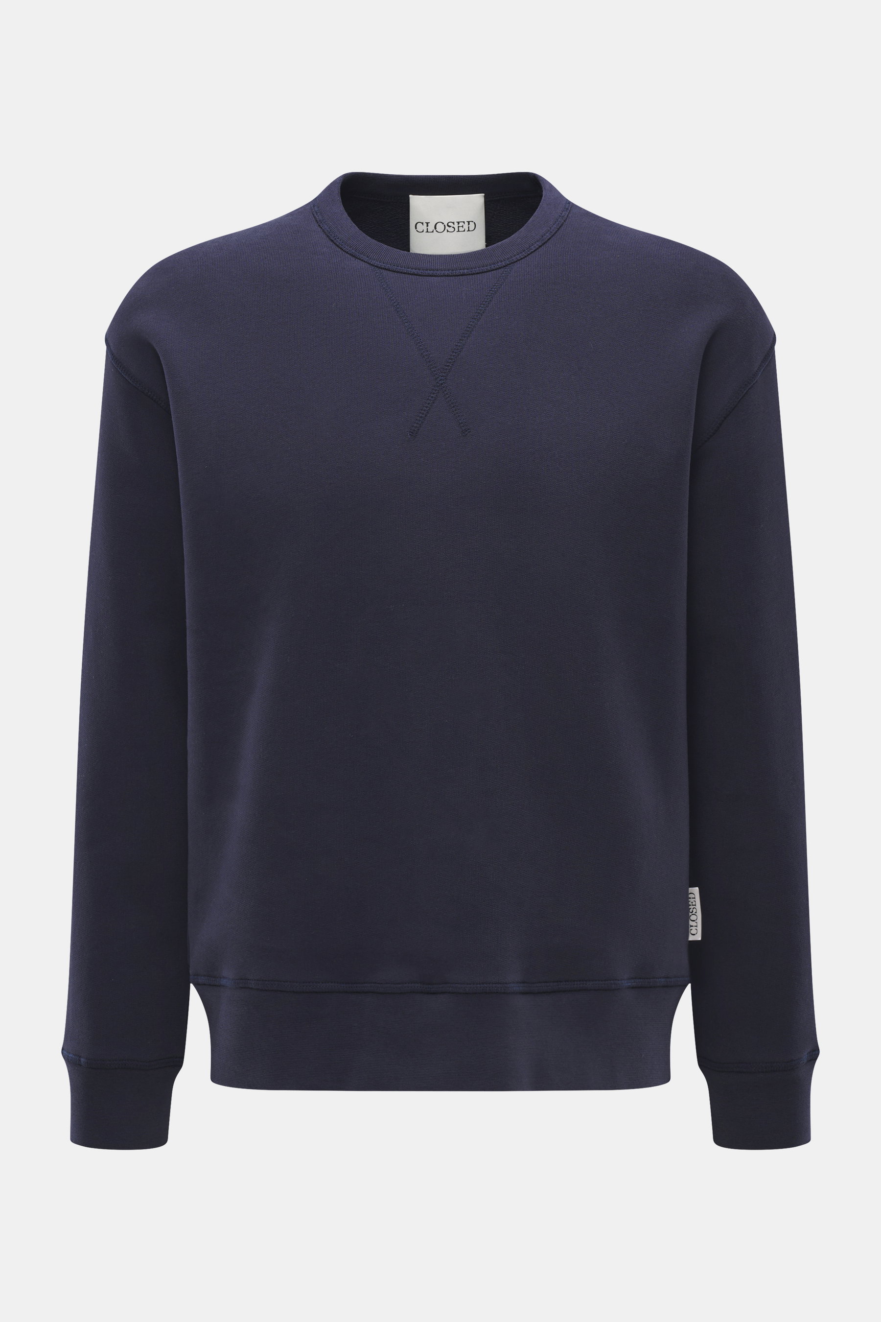 Frontansicht des Closed Sweatshirt navy, Sweat aus reiner Baumwolle, weicher Griff, Regular Fit, Rundhalsausschnitt, komfortable Rippbündchen.