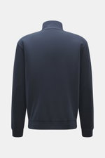 Rückansicht des 04651/ A trip in a bag Sweat-Troyer 'IF' navy aus elastischer Baumwolle, Regular Fit, Troyer-Kragen, weicher Griff, garment dyed.