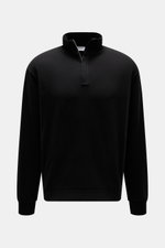 Schwarzer 04651/ A trip in a bag Sweat-Troyer 'IF' im Frontansicht mit Troyer-Kragen, verdecktem Zipper, elastischer Baumwolle, weichem Griff.