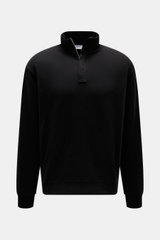 Schwarzer 04651/ A trip in a bag Sweat-Troyer 'IF' im Frontansicht mit Troyer-Kragen, verdecktem Zipper, elastischer Baumwolle, weichem Griff.