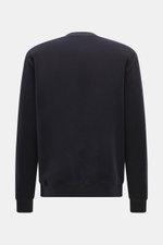 Rückansicht des 04651/ A trip in a bag Rundhals-Sweatshirt dark navy in Slim Fit mit Rundhalsausschnitt, elastischen Bündchen, inside-Out Design, aus weichem Wolle-Baumwoll-Jersey.