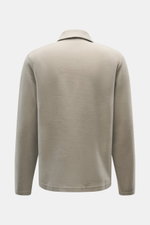 Rückansicht des 04651/ A trip in a bag Troyer 'CW Zip Polo' taupe, Regular Fit, klassischer Troyer-Kragen, weicher Griff, Mix aus Wolle und Baumwolle.
