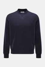 Circolo 1901 Woll-Sweatshirt navy, Frontansicht, reine Schurwolle, weicher Griff, Rundhalsausschnitt, Regular Fit, dekoratives Stitching am Kragen.