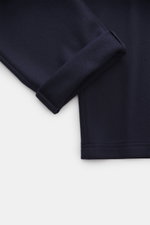 Close-up top-down view of Circolo 1901 Wool Jogpants navy showing soft wool fabric and cuff detail, casual sophistication.

Description:  
<p>Casual sophistication: With its soft wool quality, the jogpants by CIRCOLO 1901 become a stylish option for moder