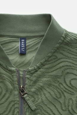 04651/ A trip in a bag Sweatjacke 'Seamap Bomber' grün