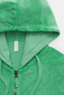 04651/ A trip in a bag Frottee-Sweatjacke 'Terry Zip' hellgrün