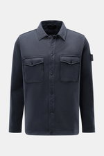 Front view of Stone Island Sweatjacke 'Ghost' navy, a timeless layering piece in pure cotton with regular fit, chest pockets, and signature compass badge.

<p>Zeitloses Layering-Piece: Die Sweatjacke aus der 'Ghost' Capsule Collection von STONE ISLAND übe