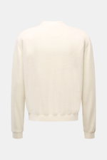 Rückansicht des 04651/ A trip in a bag Fleece-Blouson offwhite, Slim Fit mit weichem Baumwollfleece, Rippbündchen und Blousonkragen.
