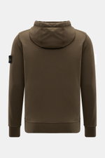 Stone Island Kapuzenpullover dark olive, Rückansicht, Baumwolle, Regular Fit, Kapuze mit Tunnelzug, Kängurutasche, Kompass-Badge am Ärmel, Overlock-Nähte.