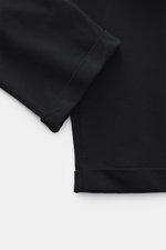 Schwarzer Ausschnitt der 04651/ A trip in a bag Sweathose 'If' in schmal zulaufendem Tapered Fit, knöchellang mit fixiertem Saumaufschlag, aus Baumwoll-Jersey.