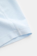 04651/ A trip in a bag Frottee-Shorts 'Terry' pastellblau, Detailansicht Saum und Naht, weicher Baumwoll-Frottee, Regular Fit, elastischer Bund.