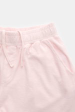 04651/ A trip in a bag Frottee-Shorts 'Terry' rosé aus weichem Baumwoll-Frottee, Regular Fit, elastischer Bund mit Tunnelzug, französische Taschen, Seitenansicht.