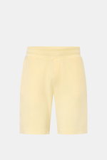 04651/ A trip in a bag Frottee-Shorts 'Terry' pastellgelb, frontale Ansicht, aus weichem Baumwoll-Frottee, Regular Fit, elastischer Bund mit Tunnelzug, französische Taschen, kleines Weblabel in der Seitennaht, Leistentasche am Gesäß, garment dyed.