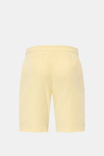 Rückansicht der pastellgelben 04651/ A trip in a bag Frottee-Shorts 'Terry' aus weichem Baumwoll-Frottee mit elastischem Bund, Leistentasche und Regular Fit.