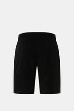 Schwarze 04651/ A trip in a bag Frottee-Shorts "Terry" aus weichem Baumwoll-Frottee, Regular Fit, elastischem Bund, Rückansicht.