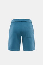 Rückansicht der petrolfarbenen 04651/ A trip in a bag Sweat-Shorts mit elastischem Bund, Gesäßtasche, Regular Fit und softem Baumwollgriff.