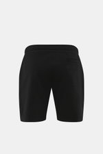 Rückansicht der 04651/ A trip in a bag Sweatshorts 'Studio' schwarz, Sweat aus reiner Baumwolle, Slim Fit, elastischer Bund, französische Taschen.