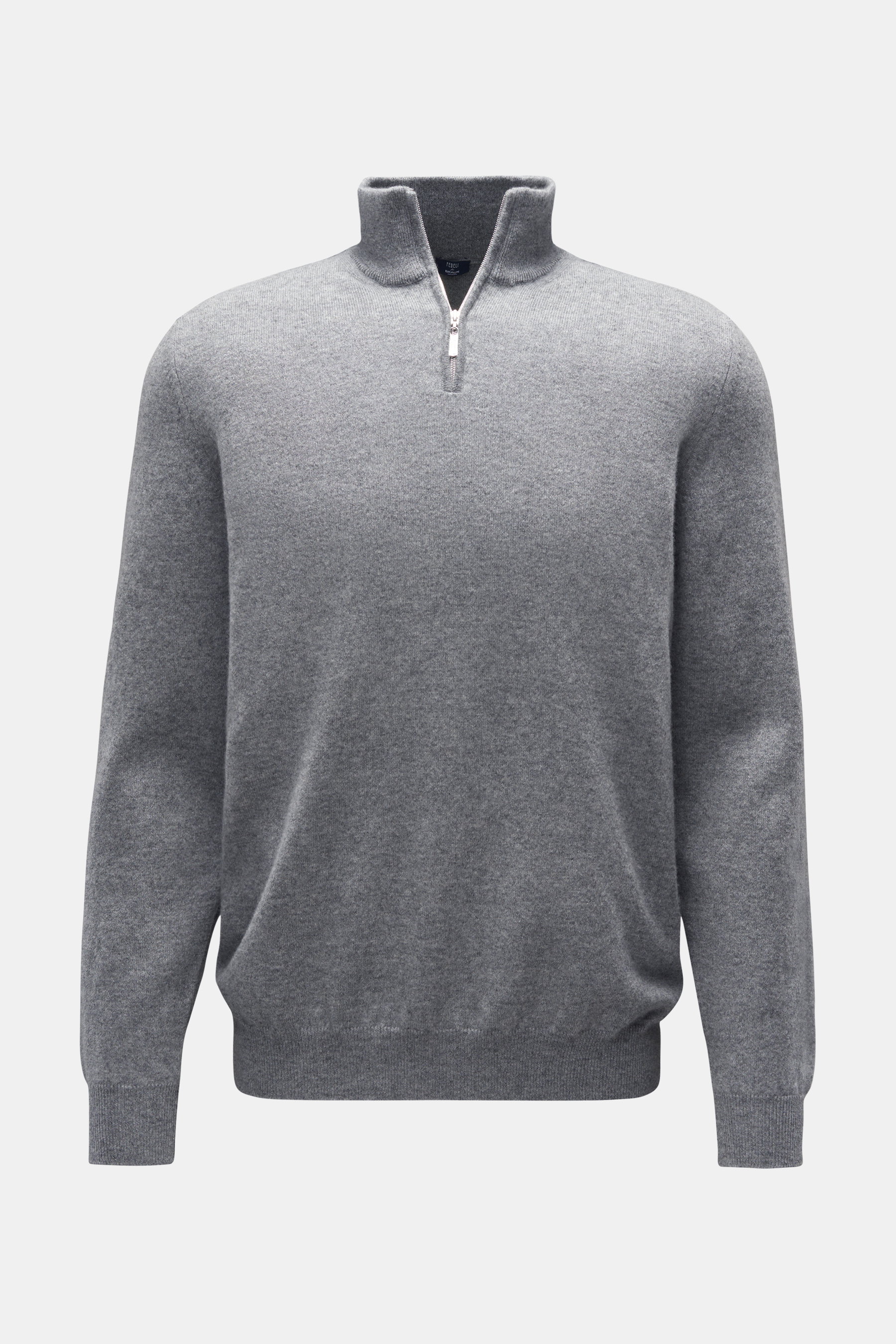 Fedeli Cashmere Troyer 'Favonio Slim' hellgrau