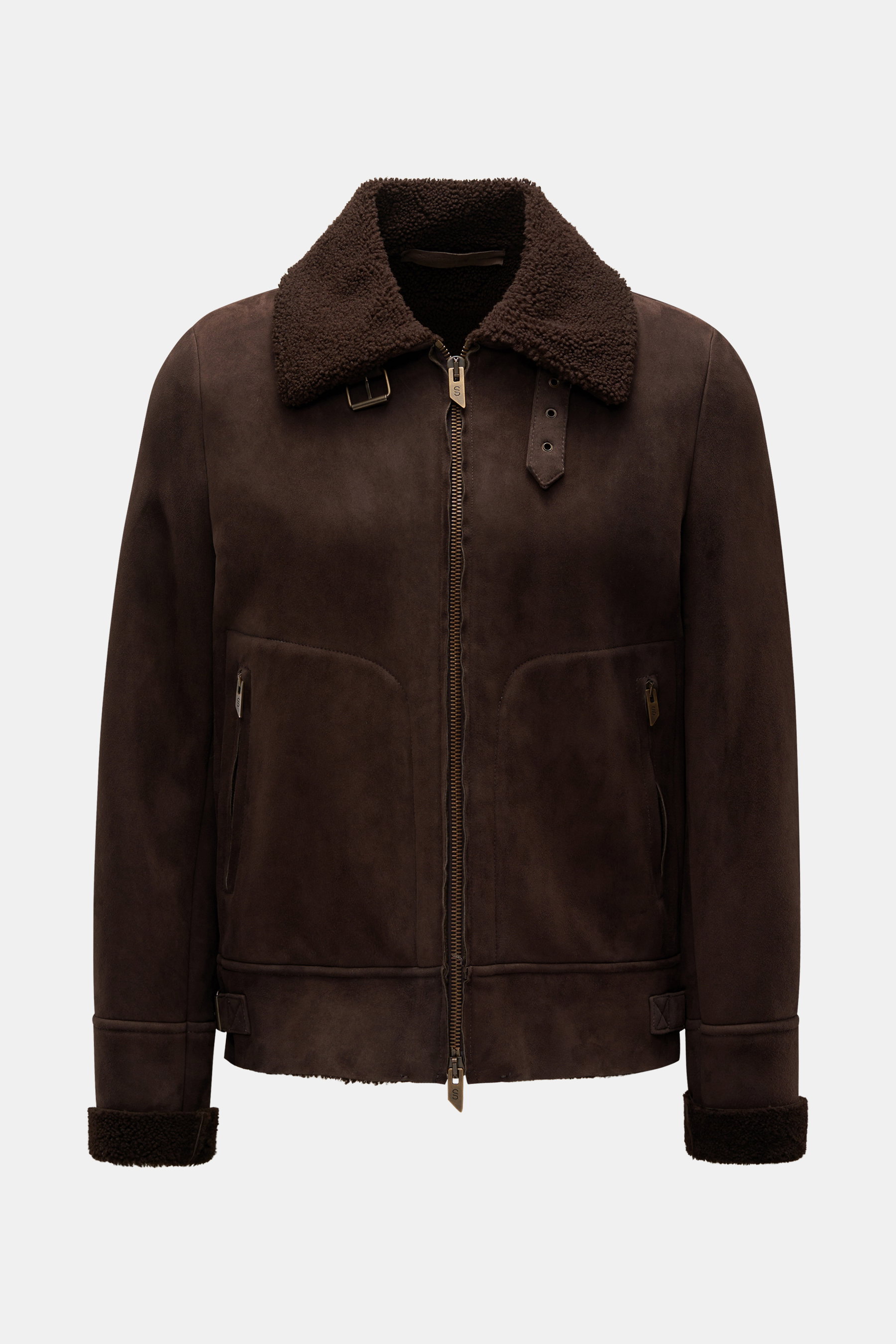Salvatore Santoro Lammfelljacke braun