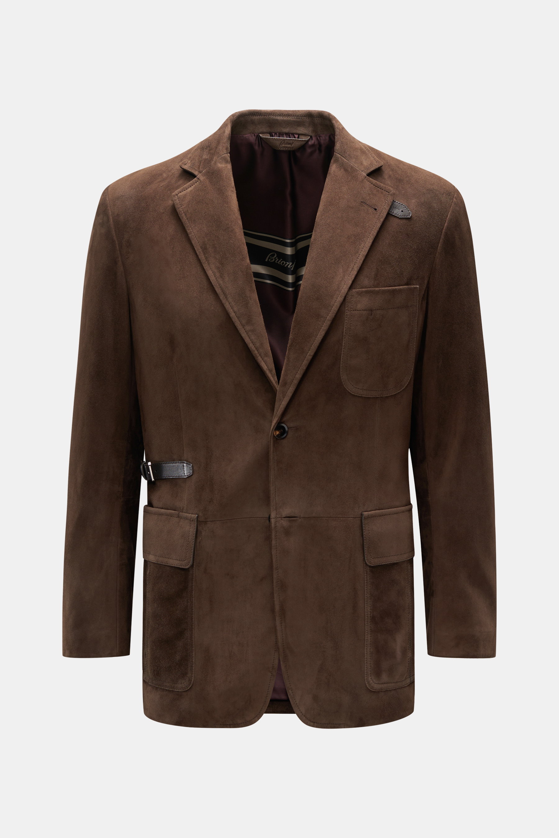 Brioni Velourslederjacke graubraun