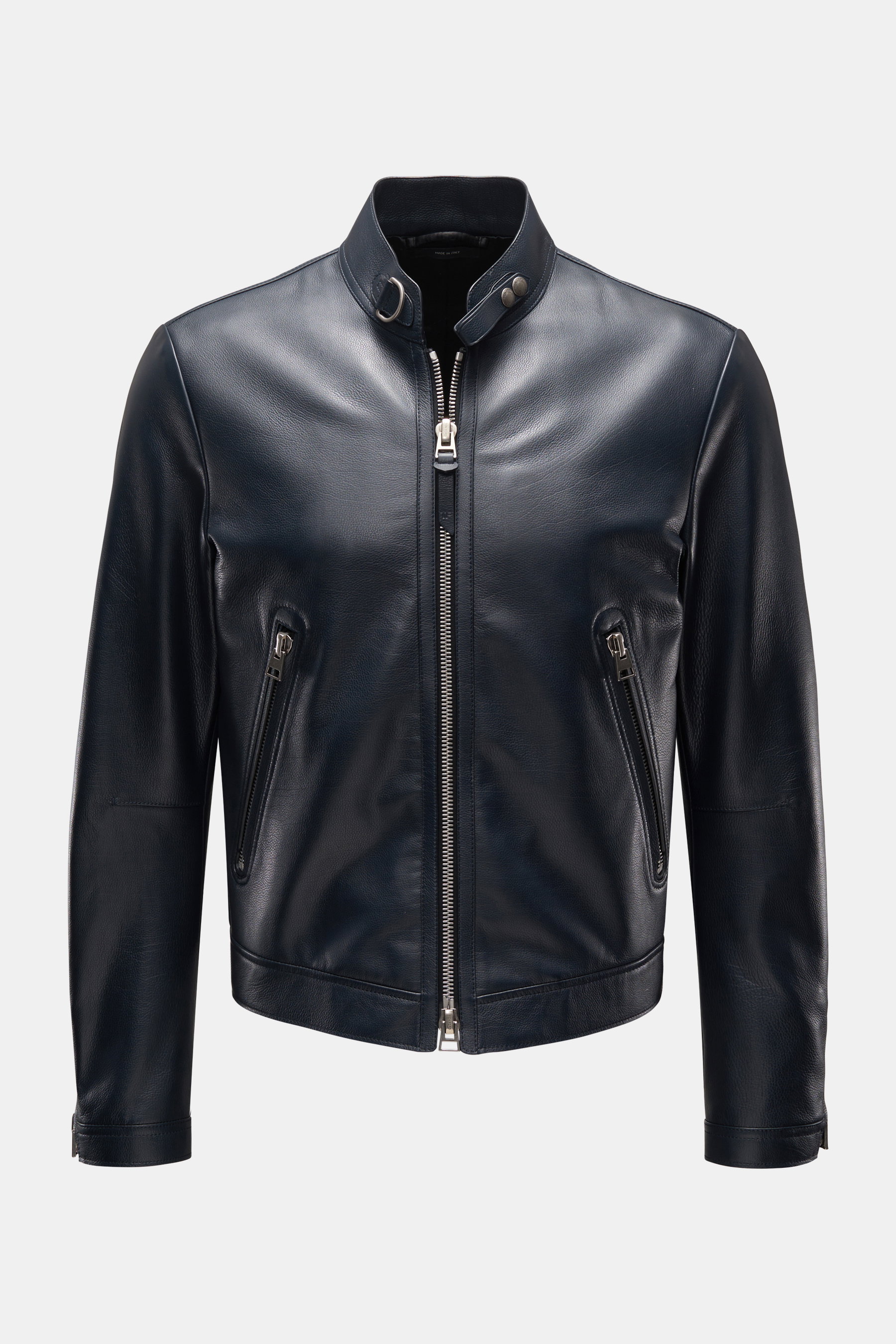 Tom Ford Lederjacke 'Café Biker' navy