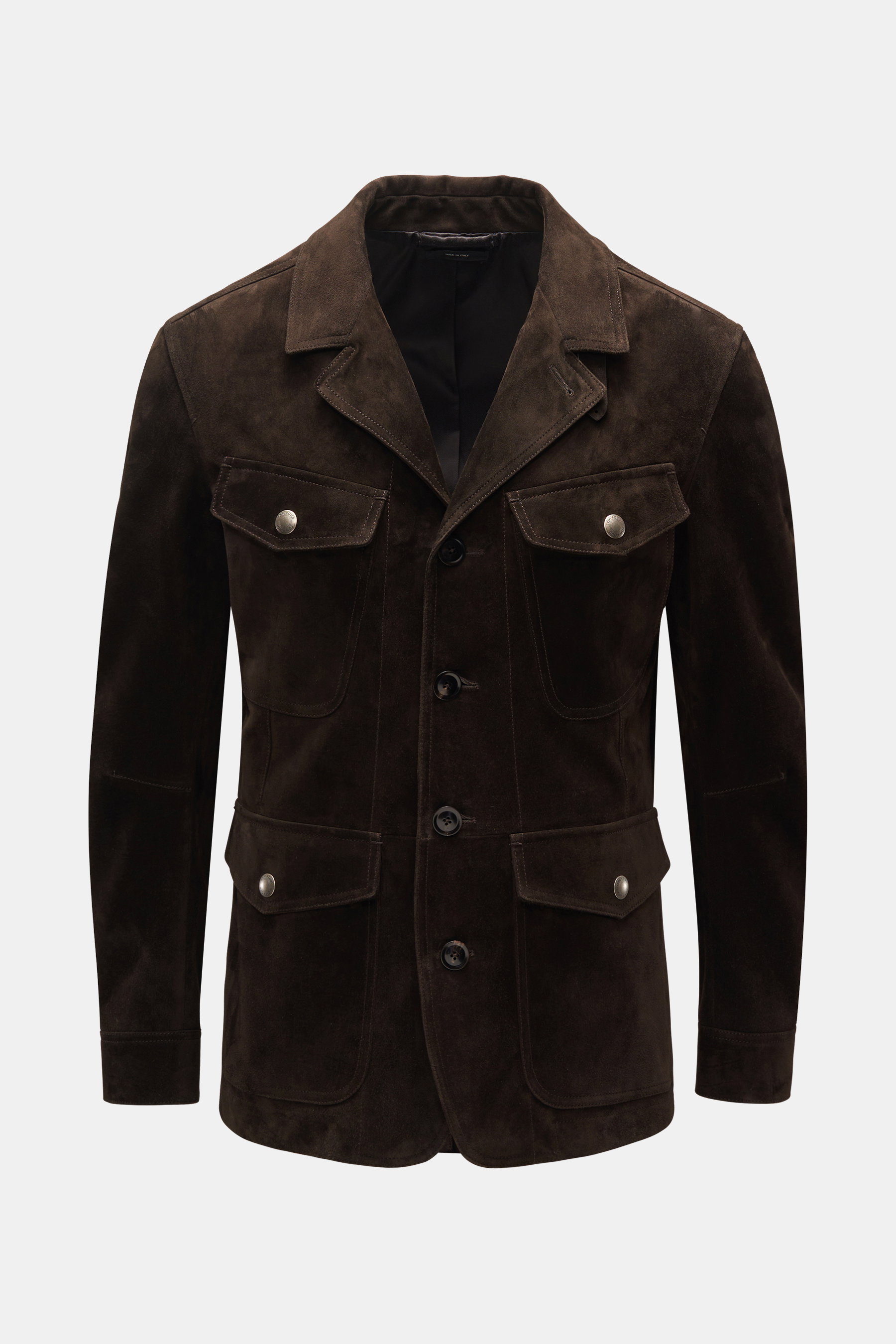 Tom Ford Velourslederjacke dunkelbraun