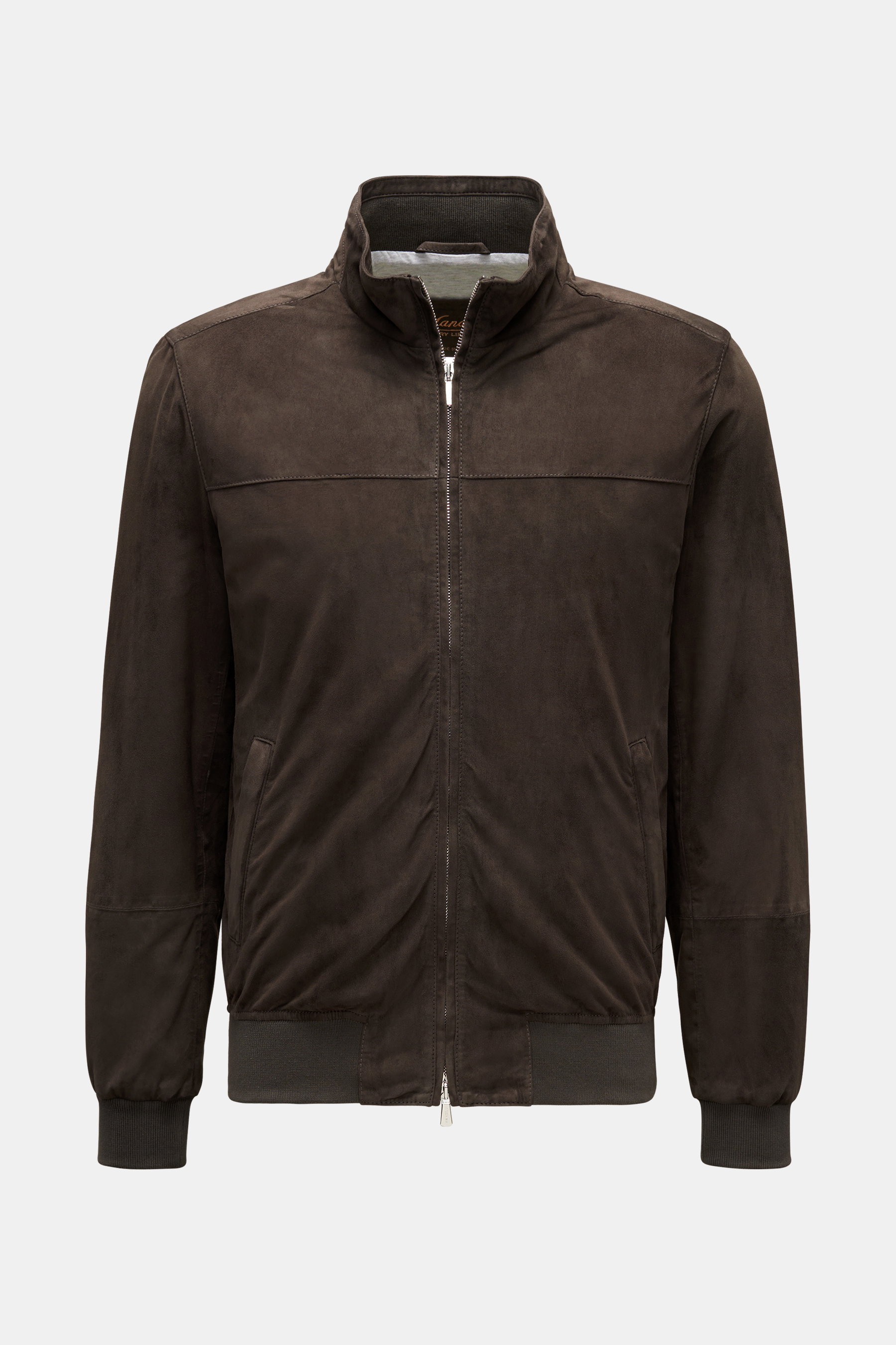 Mandelli Veloursleder-Blouson dunkelbraun