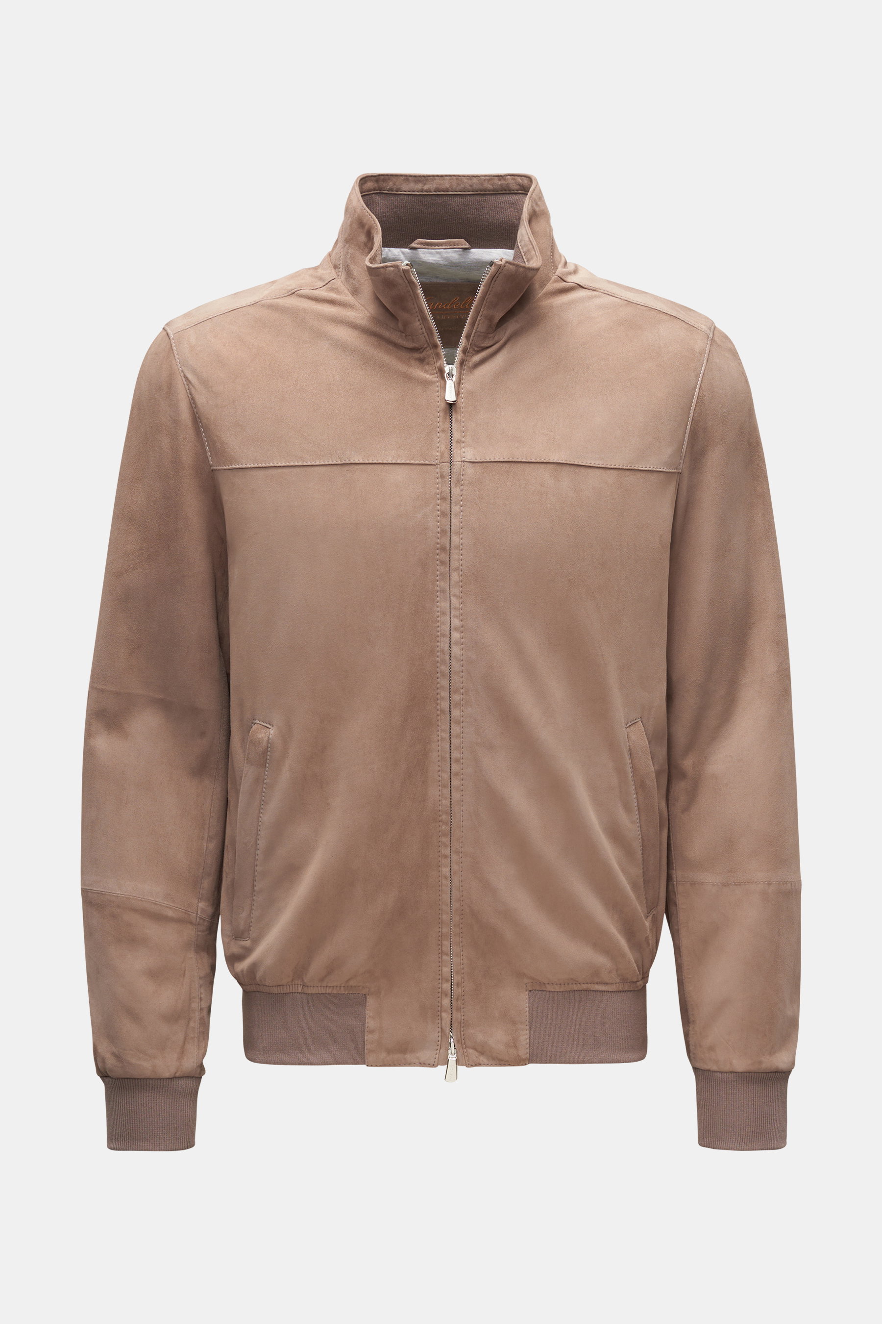 Mandelli Veloursleder-Blouson graubraun