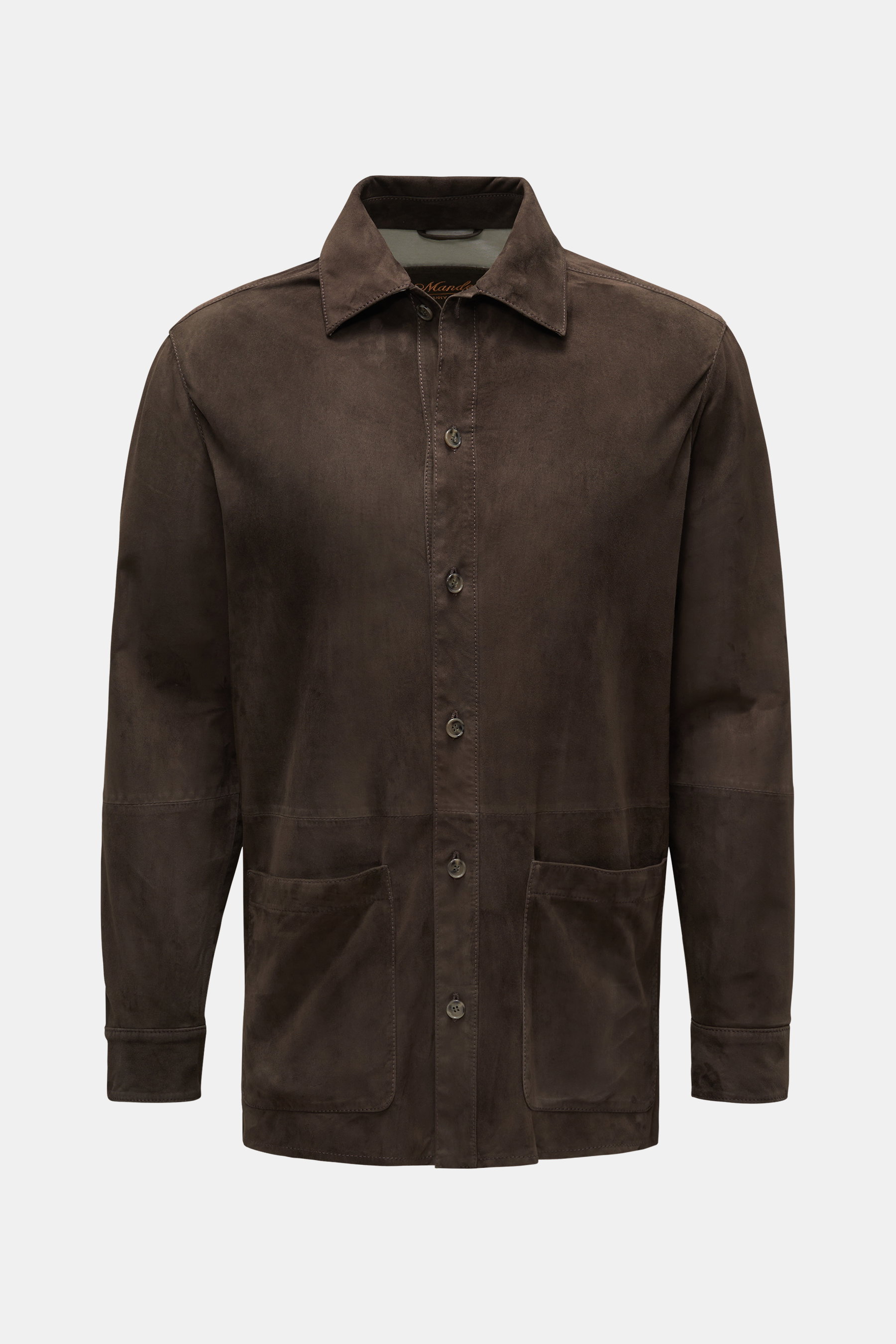 Mandelli Velourslederjacke dunkelbraun