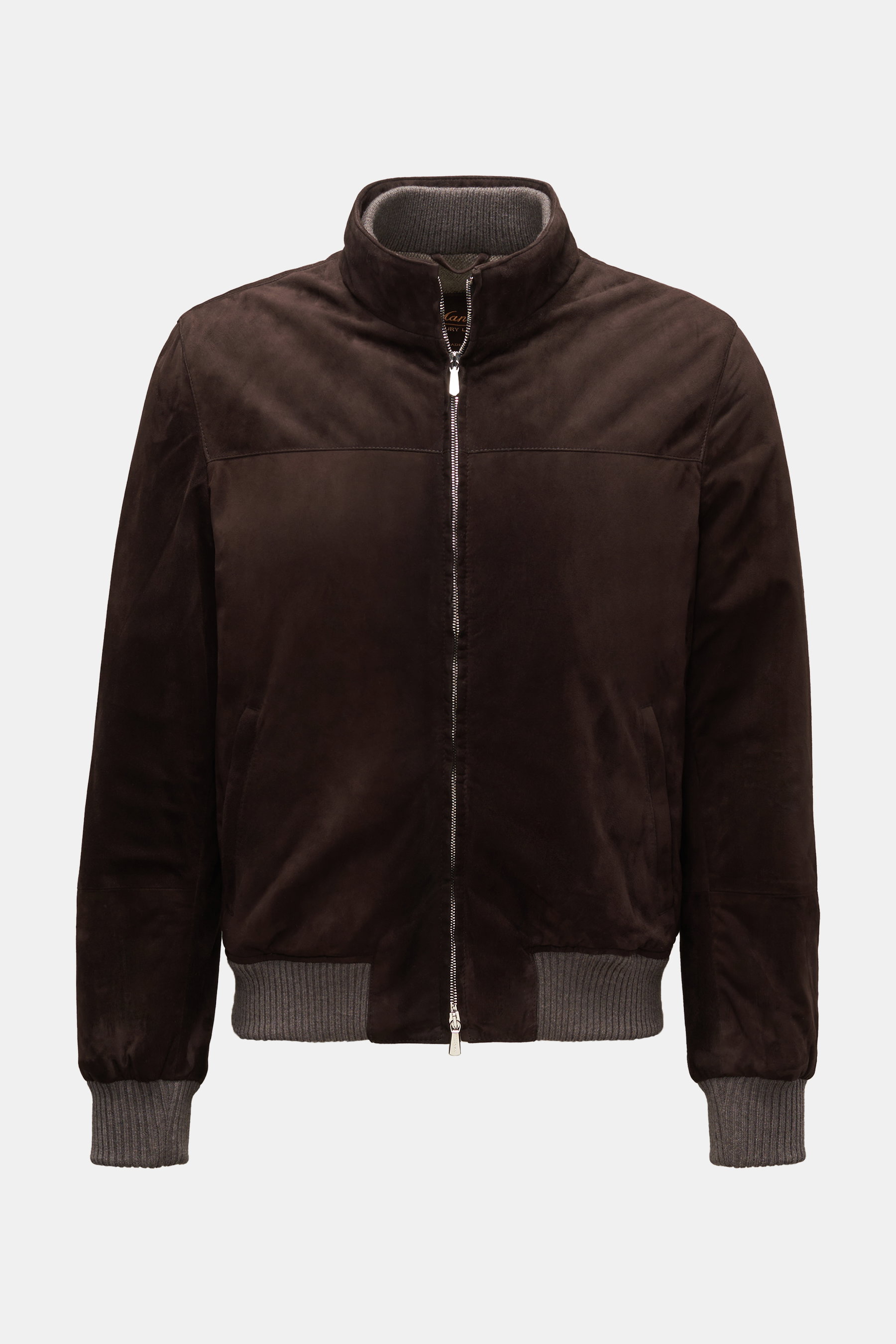 Mandelli Veloursleder-Blouson dunkelbraun